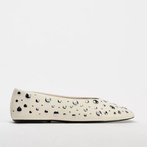 Studded White Flats